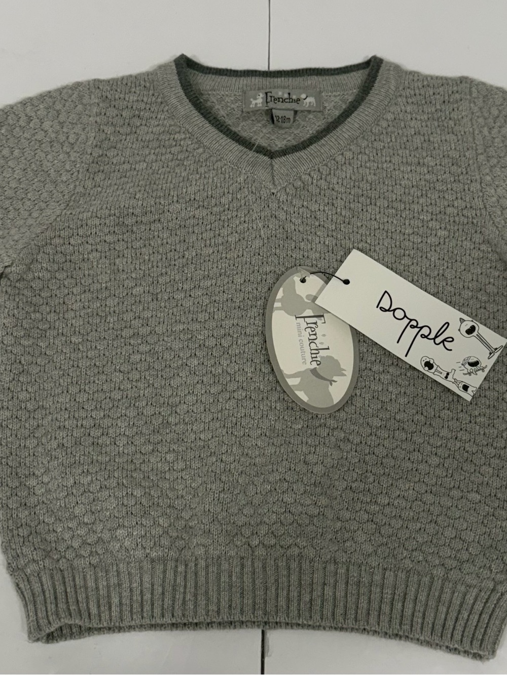 12-18 Grey victory sweater by Frenchie mini couture